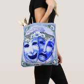 Blauwe actermaskers tote bag (Dichtbij)