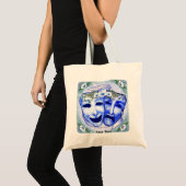 Blauwe actermaskers tote bag (Voorkant (product))