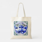 Blauwe actermaskers tote bag (Achterkant)