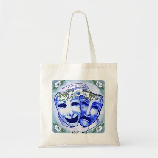 Blauwe actermaskers tote bag (Voorkant)