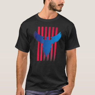 Blauwe adelaar Happy National Day Blue en Red Esse T-shirt