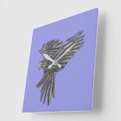 Blauwe Adelaar Vierkante Klok (Hoek)