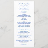 Blauwe Adirondack stoelen | ceremonieprogramma Programmakaart (Achterkant)