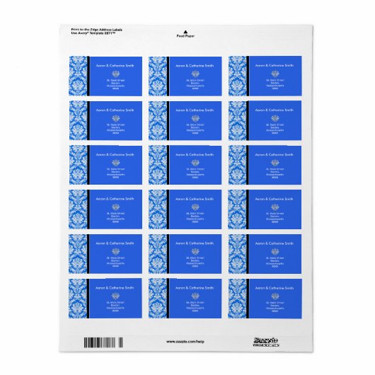 blauwe Adresetiketten Etiket (Full Sheet)