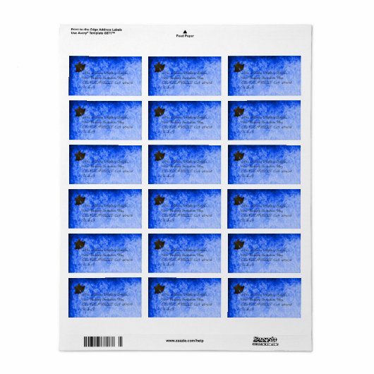  blauwe Adresetiketten Etiket (Full Sheet)