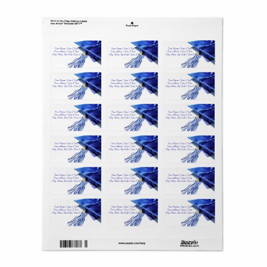 Blauwe Adresetiketten met stuifmeel Etiket (Full Sheet)