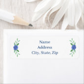 Blauwe Adresetiketten van Floral Greenery Etiket (Insitu)