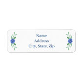 Blauwe Adresetiketten van Floral Greenery Etiket (Voorkant)