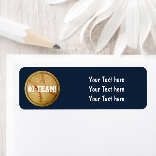 Blauwe  Adresetiketten van het Baseball Team Etiket (Insitu)