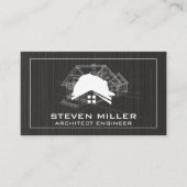 Blauwe afdruk | Architect | Bouwnijverheid Logo Visitekaartje (Voorkant)