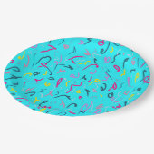 Blauwe afdrukken met 90-inch virussen papieren bordje (Gekanteld)