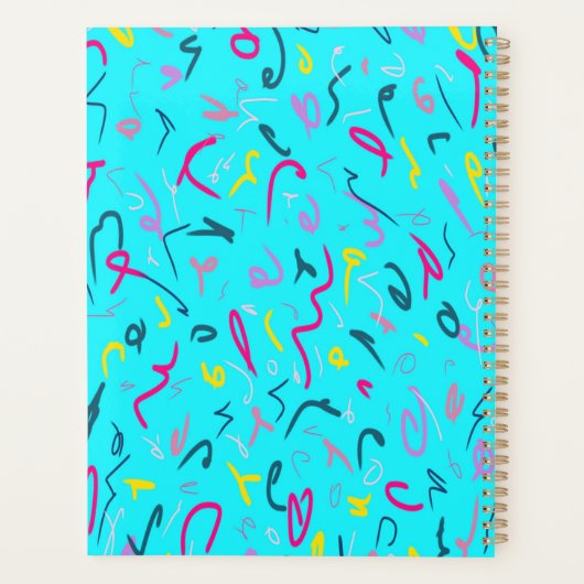 Blauwe afdrukken met 90-inch virussen planner (Achterkant)