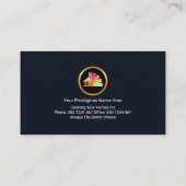 Blauwe afpelende verfvlekken spatten visitekaartje (Achterkant)