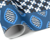 Blauwe Afrikaanse Patroonmix Cadeaupapier (Rol Hoek)