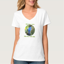 Blauwe Afrikaanse Turaco Vogel V-hals T-shirt