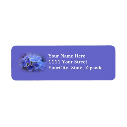 Blauwe Afrikaanse Violet Etiket (Voorkant)