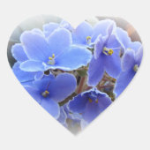 Blauwe Afrikaanse Violet Hart Sticker (Voorkant)