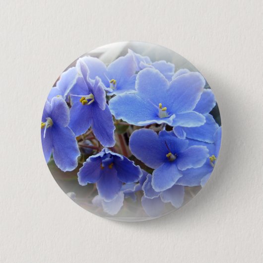 Blauwe Afrikaanse Violet Ronde Button 5,7 Cm (Voorkant)