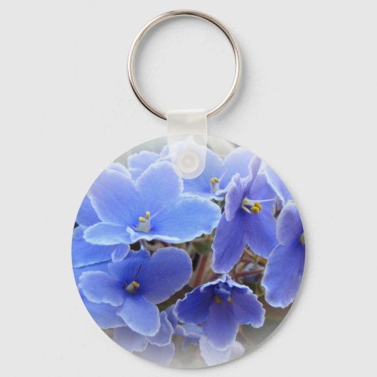 Blauwe Afrikaanse Violet Sleutelhanger (Voorkant)