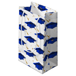 Blauwe afstudeerhoed met confetti klein cadeauzakje