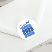 Blauwe Afstudeerklas Ronde Sticker