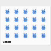 Blauwe Afstudeerklas Ronde Sticker (Vel)