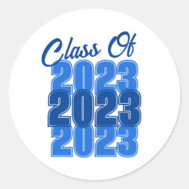 Blauwe Afstudeerklas Van Ronde Sticker