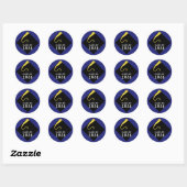 Blauwe Afstuderen 2026 Ronde Sticker (Vel)