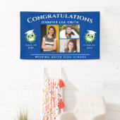 Blauwe Afstuderen banners persoonlijke hooggeplaat (Insitu)