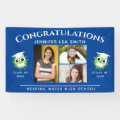 Blauwe Afstuderen banners persoonlijke hooggeplaat (Horizontaal)