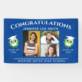 Blauwe Afstuderen banners persoonlijke hooggeplaat