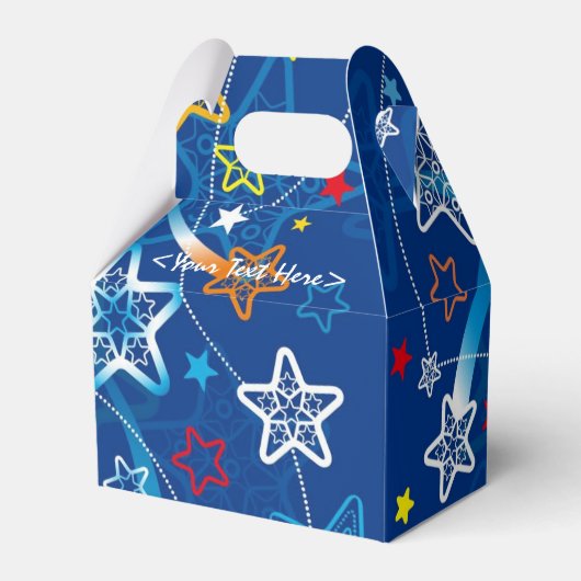 Blauwe afzuigstaarten Patroonfort Bedankdoosjes (Voorkant Zijde)