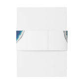 Blauwe Agaat Bruiloft Monogram Uitnodigingen Wikkel (Achterkant Voorbeeld)