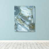 Blauwe agaat canvas afdruk (Insitu (Houten vloer))