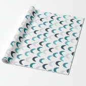 Blauwe Agaat Crescents Cadeaupapier (Uitgerold)