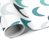 Blauwe Agaat Crescents Cadeaupapier (Rol Hoek)