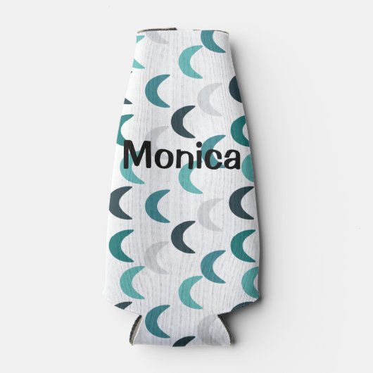 Blauwe Agaat Crescents Flesjeskoeler (Voorkant)