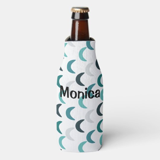 Blauwe Agaat Crescents Flesjeskoeler (Fles Voorkant)