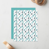 Blauwe Agaat Crescents Notitiekaartje (Voorkant / Achterkant in situ)