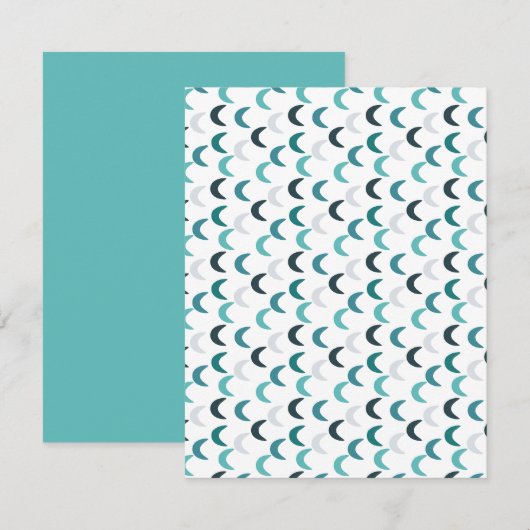 Blauwe Agaat Crescents Notitiekaartje (Voorkant / Achterkant)