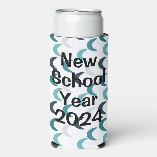 Blauwe Agaat Crescents Seltzer Blikjeskoeler (Seltzer Voorkant)