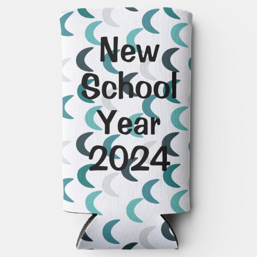 Blauwe Agaat Crescents Seltzer Blikjeskoeler (Voorkant)