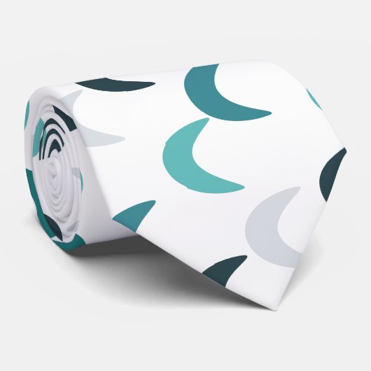 Blauwe Agaat Crescents Stropdas (Opgerold)