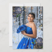 Blauwe Agaat Foto Quinceanera Kaart (Achterkant)