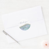 Blauwe agaat geode dank u ronde sticker (Envelop)
