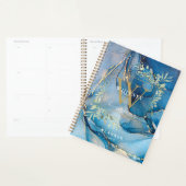 Blauwe Agaat Geode Groene Monogram Naam 2023 Planner (Display)