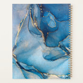 Blauwe Agaat Geode Groene Monogram Naam 2023 Planner (Achterkant)