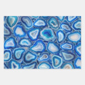 Blauwe Agaat Geodes kristallen patroon Inpakpapier Vel (Voorkant 3)