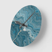 Blauwe Agaat Goud Ader Marmer Ronde Klok (Hoek)