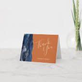 Blauwe Agaat Goud Roest Bruiloft Dank u Kaart (Voorkant)